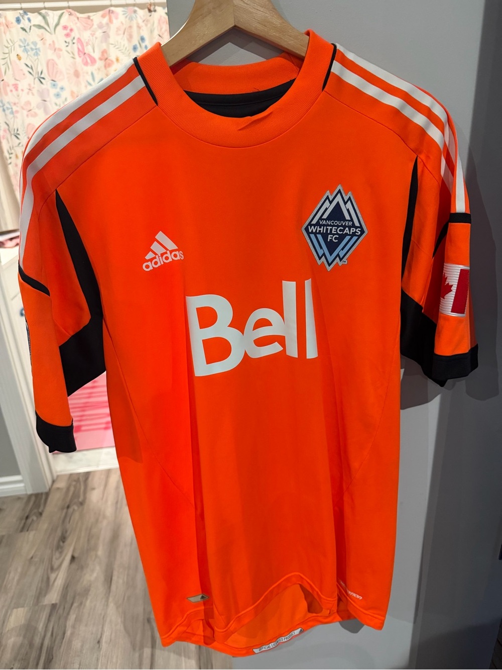Adidas Vancouver Whitecaps Orange Soccer Jersey - Bell Sponsor